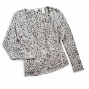 Y2K Balletcore Mohair Open Knit Wrap Sweater Top
